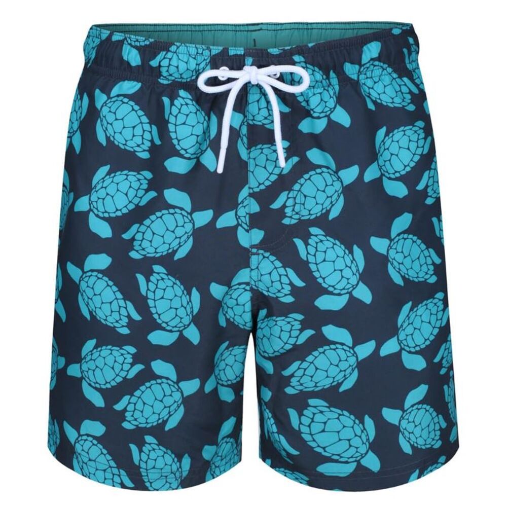 RIPT Essentials Mens Turtle Swim Shorts / Navy/Turquoise
